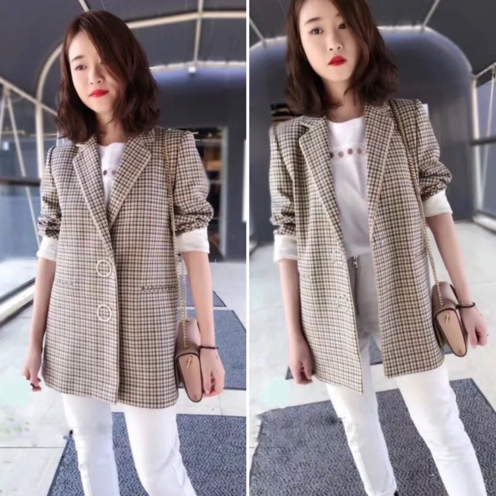 Sandro Paris Zack Plaid Blazer Size 38